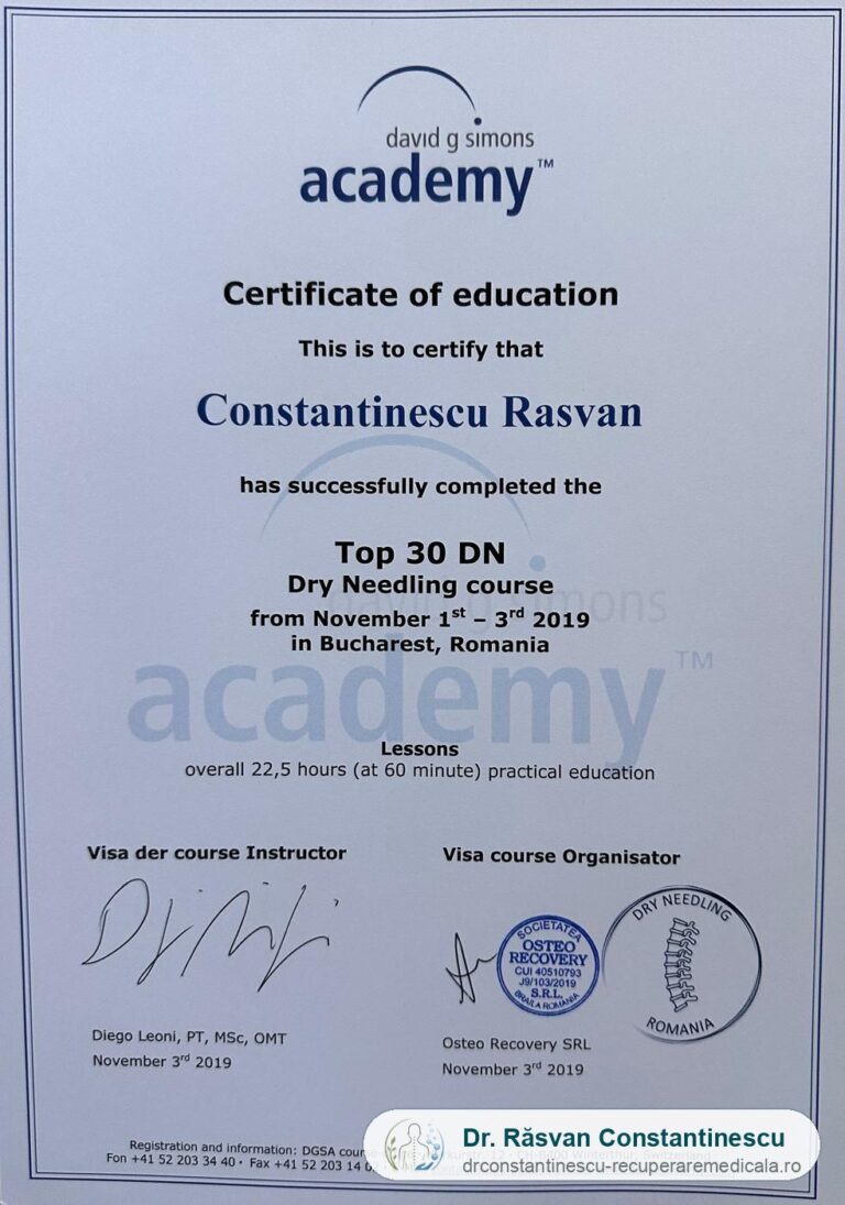 Dry Needling — Top 30 DN — David G. Simons Academy, 2019