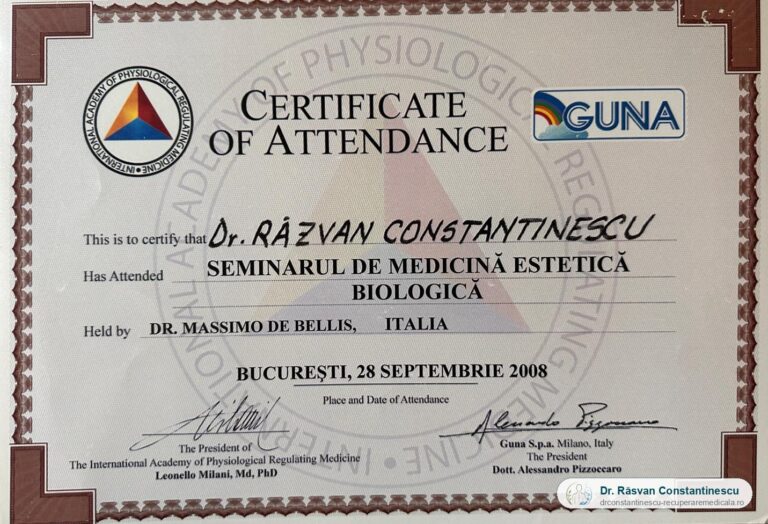 Medicină estetică biologică — International Academy of Physiological Regulating Medicine · GUNA, 2008